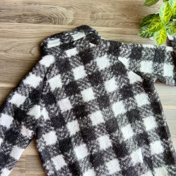 Davi & Dani Boucle Black White Plaid Coat Longline Chic Blazer Jacket Size M - Picture 11 of 15